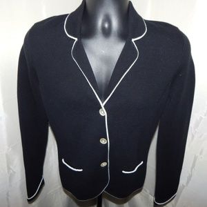 RALPH LAUREN Black 3 Button Knit Blazer Large